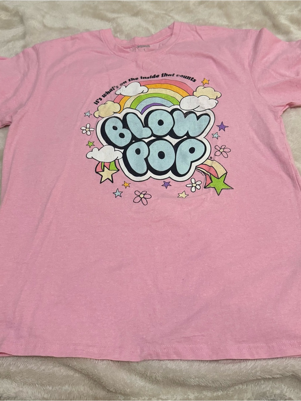 Blow Pop Pink Graphic Tee large